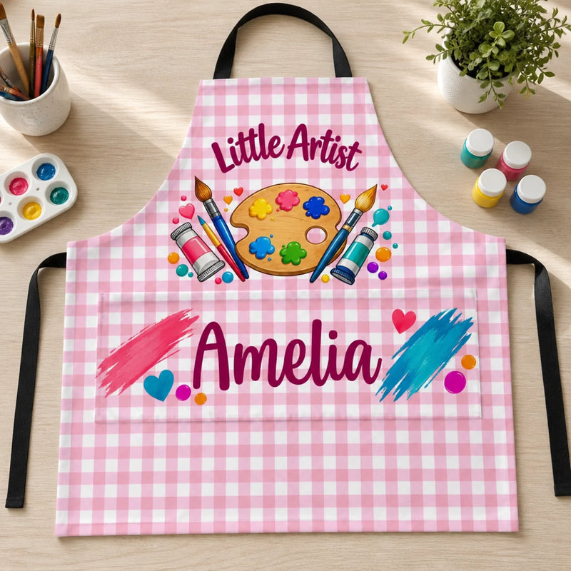 Custom Name Creative Artist Boys Girls Gifts For Kids, Artists, Art Lovers - Personalized Apron With Pocket