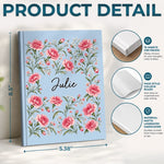 Custom Name Botanical Floral Gifts For Women - Personalized Hardcover Journal
