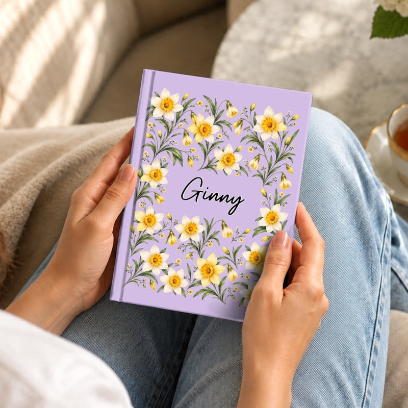 Custom Name Botanical Floral Gifts For Women - Personalized Hardcover Journal