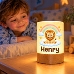 Custom Name Lion Rainbow Baby Shower Decor Gifts For Kids - Personalized Dimmable Touch Night Light