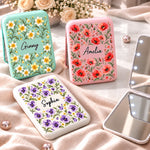 Custom Flower Garden Gifts For Women - Personalized LED Compact Makeup Mirror