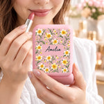 Custom Flower Garden Gifts For Women - Personalized LED Compact Makeup Mirror