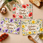 Custom Flower Garden Kitchen Gifts For Women - Personalized Glass Cutting Board