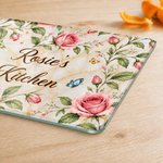 Custom Flower Garden Kitchen Gifts For Women - Personalized Glass Cutting Board