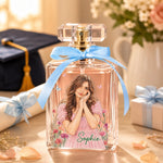 Custom Photo Floral Gifts for Daughter, Granddaughter - Personalized Refillable Perfume Bottle