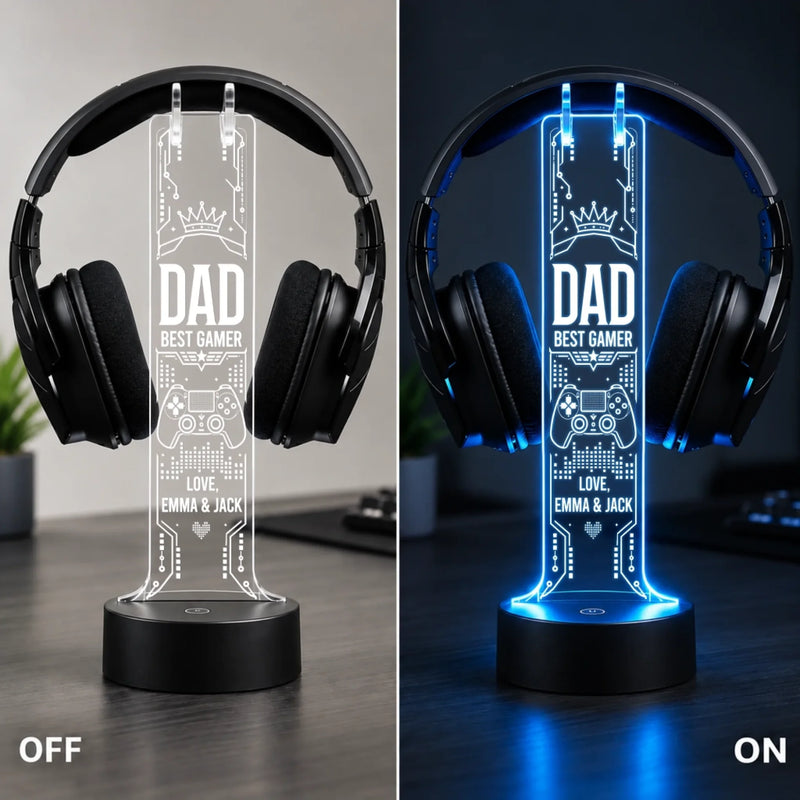 Custom Name Gaming Gifts For Dad - Personalized Headphone Stand