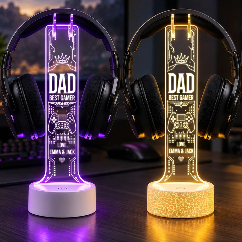 Custom Name Gaming Gifts For Dad - Personalized Headphone Stand