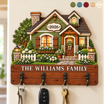 Custom Family Name House Gifts - Personalized Wooden Key Holder