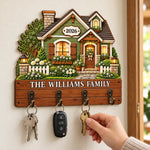 Custom Family Name House Gifts - Personalized Wooden Key Holder