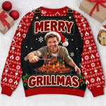 Custom Photo Grillmas Christmas Gifts For Men - Personalized Ugly Sweatshirt