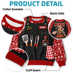 Custom Photo Grillmas Christmas Gifts For Men - Personalized Ugly Sweatshirt