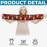 Custom Photo Santa Hat Pet Lover Christmas Gifts - Personalized Wool Scarf With Tassel