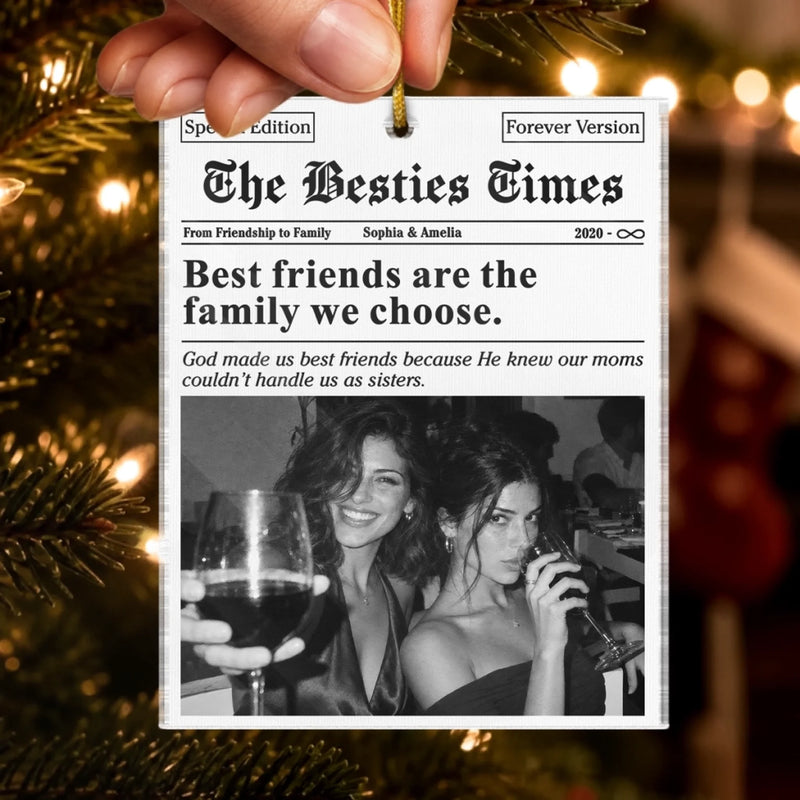 Custom Bestie Photo Friendship Gifts For Women - Personalized Acrylic Ornament