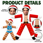 Custom Santa Elf And Gingerbread Family Christmas Gifts - Personalized Poseable Plush Doll