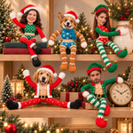Custom Santa Elf And Gingerbread Family Christmas Gifts - Personalized Poseable Plush Doll