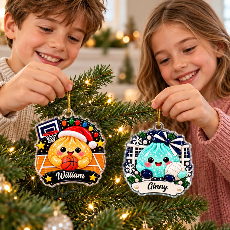Custom Squishy Christmas Gifts For Kids, Sport Lovers - Personalized Acrylic Ornament