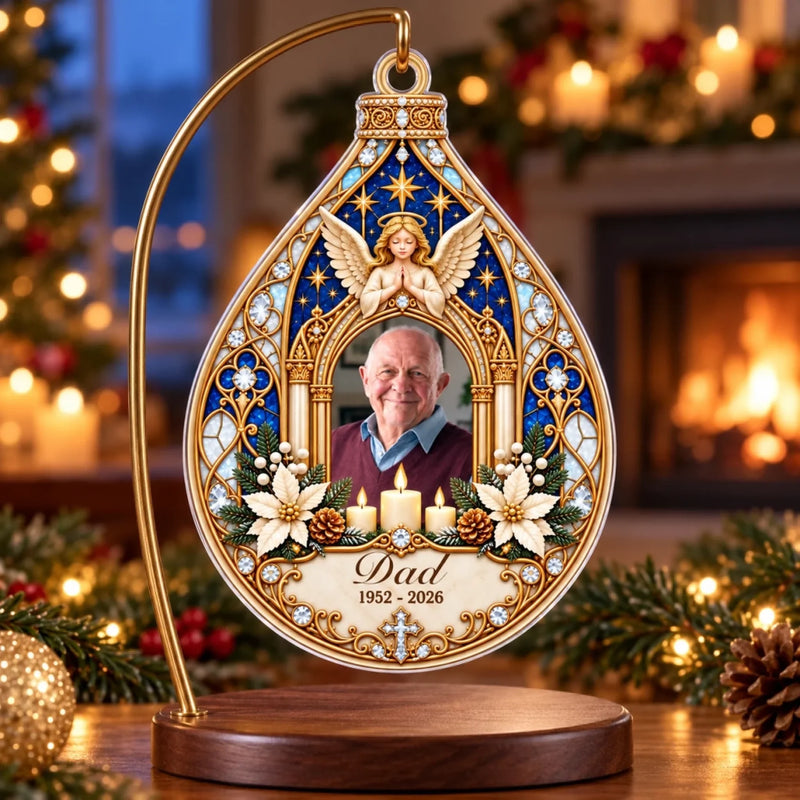 Custom Photo Heavenly Memorial Christmas Decor Gifts - Personalized Acrylic Ornament