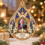 Custom Photo Heavenly Memorial Christmas Decor Gifts - Personalized Acrylic Ornament