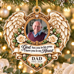 Custom Photo Memorial Heart Wings Christmas Decor Gifts - Personalized Acrylic Ornament