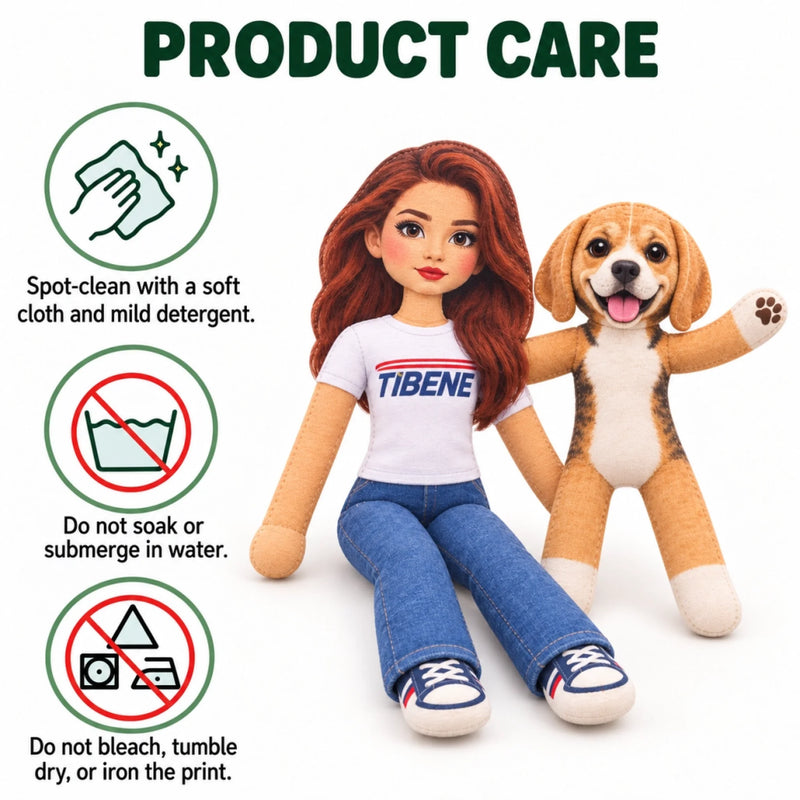 Custom Mini Me And Pet Family, Sister, Coworkers Gifts - Personalized Poseable Plush Doll