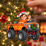 Custom Monster Truck Kids Christmas Gifts - Personalized Acrylic Ornament