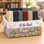 Custom Name Book Lover Gifts for Readers - Personalized Storage Basket