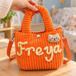 Custom Name and Cute Charm Gifts for Kids - Personalized Corduroy Crossbody Bag