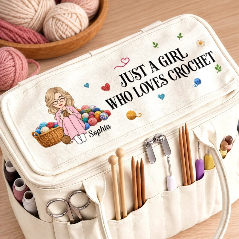 Custom Knitting And Crochet Gifts For Women - Personalized Canvas Yarn Tote Bag