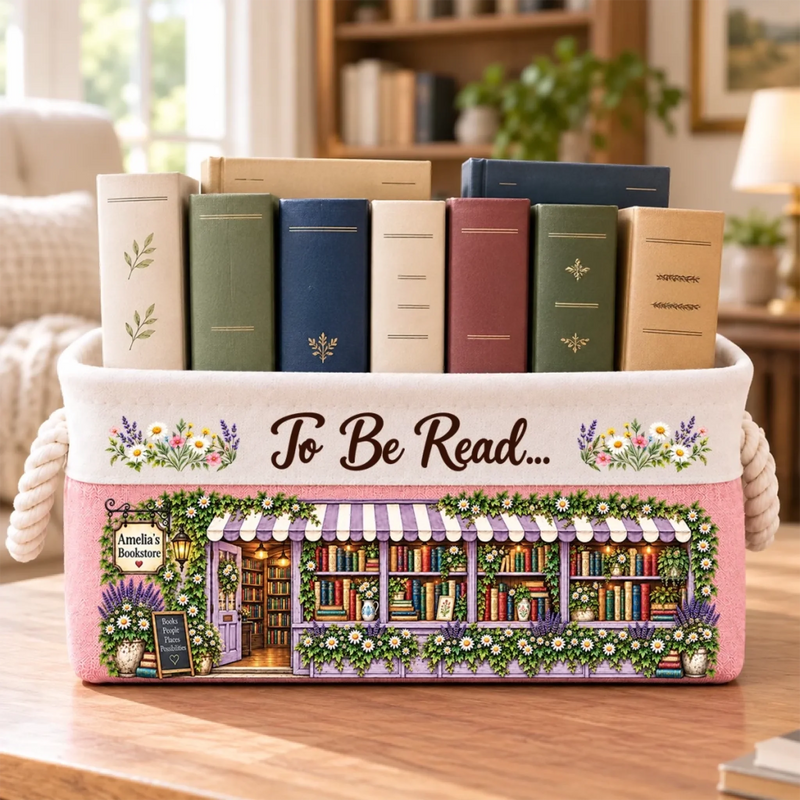 Custom Name Bookstore Gifts For Book Lovers - Personalized Storage Basket