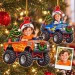 Custom Monster Truck Kids Christmas Gifts - Personalized Acrylic Ornament