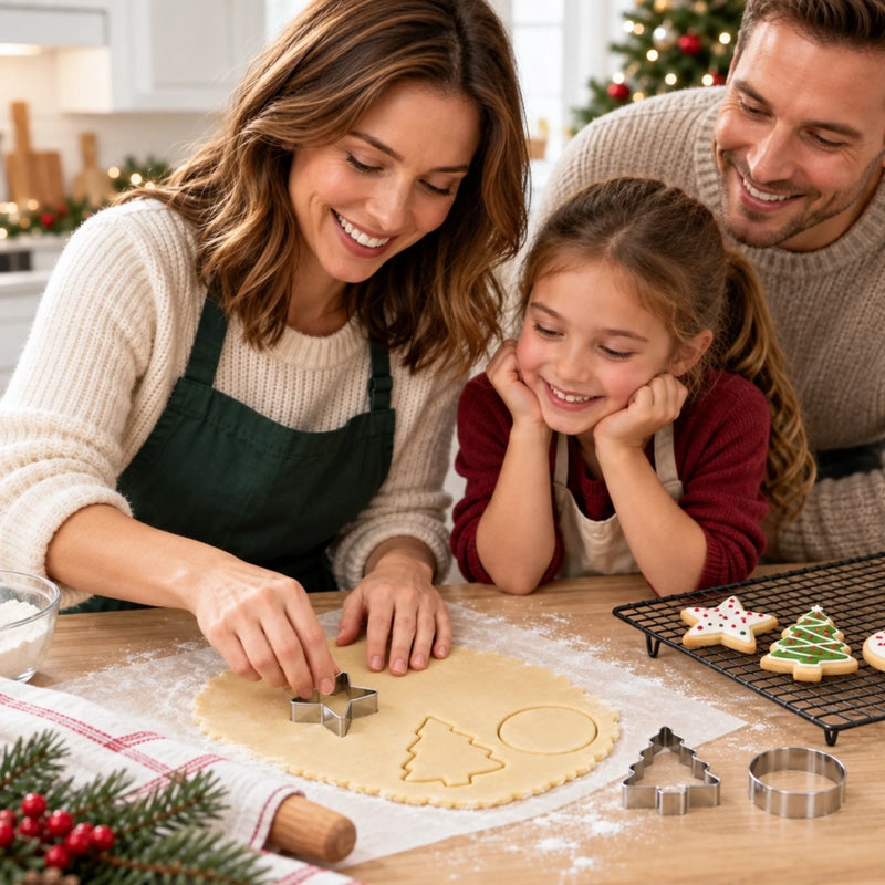 Christmas Baking Cookie Cutter Set Holiday Gifts For Family, Bakers - Christmas Cookie Cutter