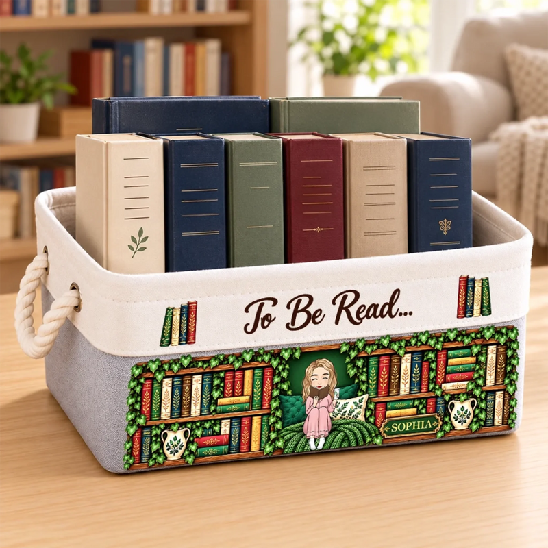 Custom Name Reading Nook Gifts For Bookworms - Personalized Storage Basket