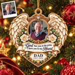 Custom Photo Memorial Heart Wings Christmas Decor Gifts - Personalized Acrylic Ornament