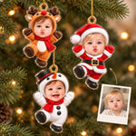 Custom Photo Christmas Characters Kids Gifts - Personalized Acrylic Ornament