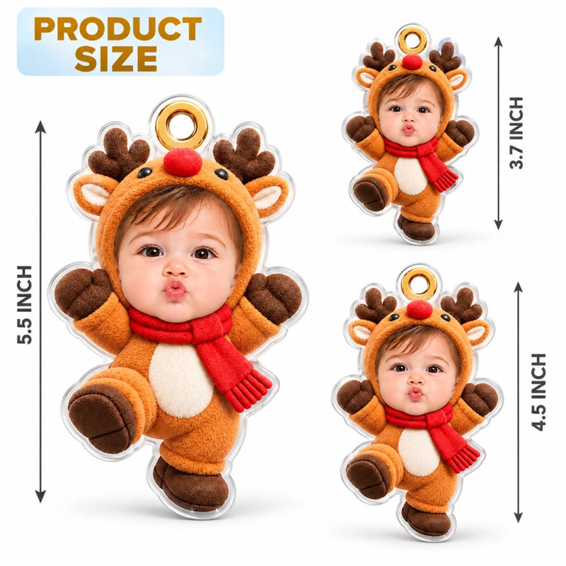 Custom Photo Christmas Characters Kids Gifts - Personalized Acrylic Ornament