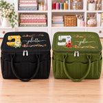 Custom Vintage Sewing Machine Gifts For Sewing Lovers - Personalized Canvas Yarn Tote Bag