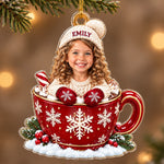 Custom Photo Hot Cocoa Kids Christmas Gifts - Personalized Acrylic Ornament