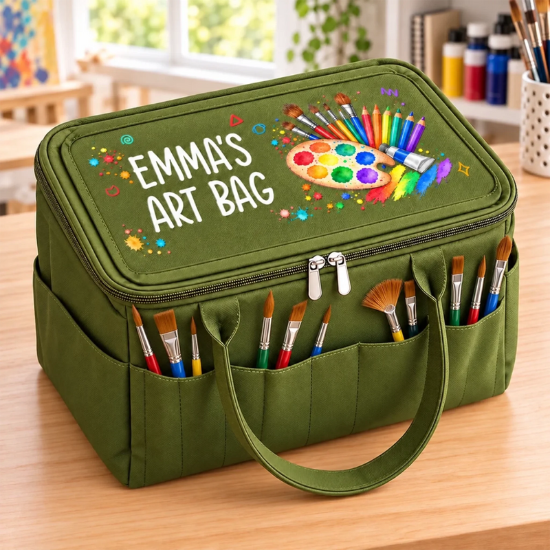 Custom Name Artist Gifts For Art Lovers - Personalized Canvas Yarn Tote Bag
