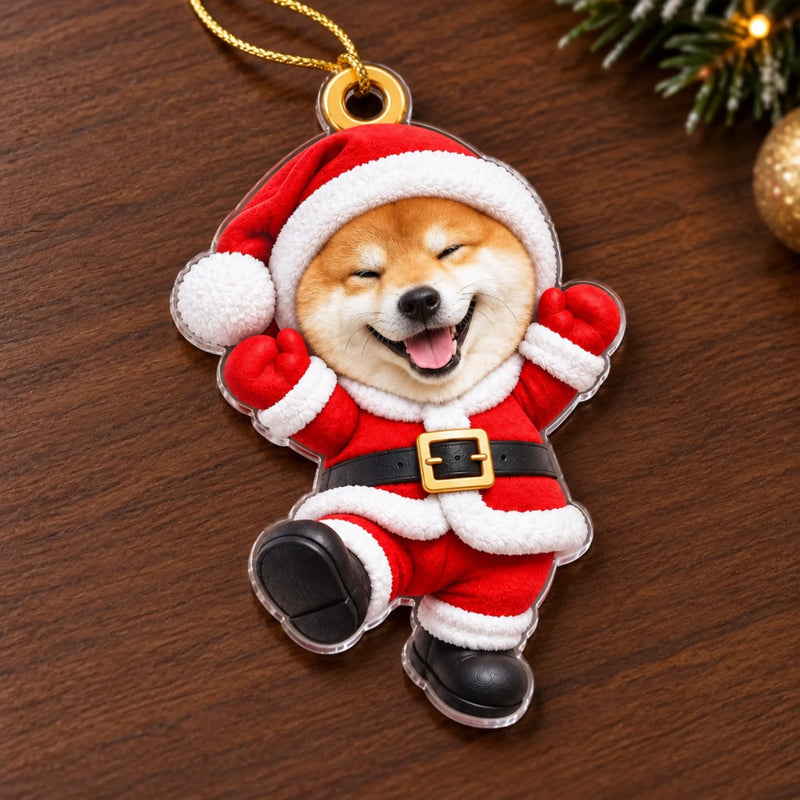 Custom Photo Christmas Characters Gift For Pet Lovers - Personalized Acrylic Ornament