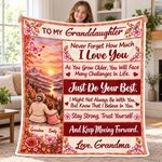 Custom Name Floral Sunset Gifts For Granddaughter - Personalized Blanket