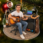 Custom Photo Guitar Player Gifts For Music Lovers - Personalized Acrylic Ornament