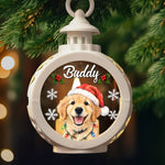 Custom Pet Photo Vintage Christmas Gifts For Dog And Cat Lovers - Personalized Candlelight Lantern Ornament