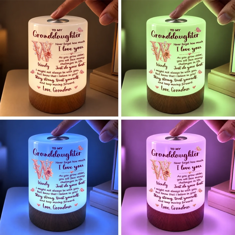 Custom Name Granddaughter Inspirational Love Gifts From Grandma - Personalized Dimmable Touch Night Light