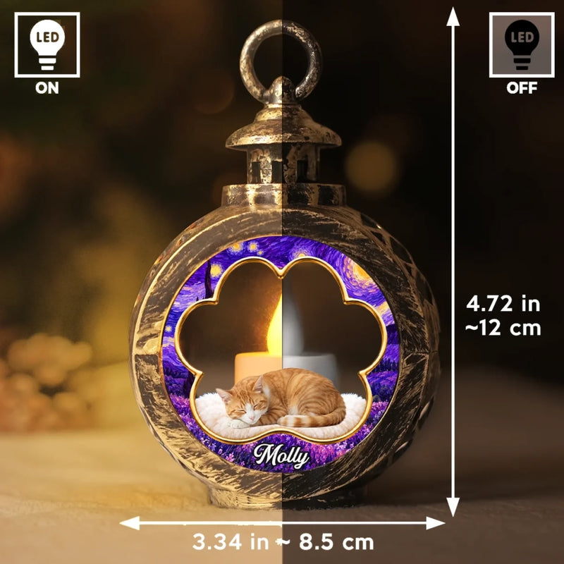Custom Pet Photo In Loving Memory Gifts For Dog And Cat Lovers - Personalized Candlelight Lantern Ornament