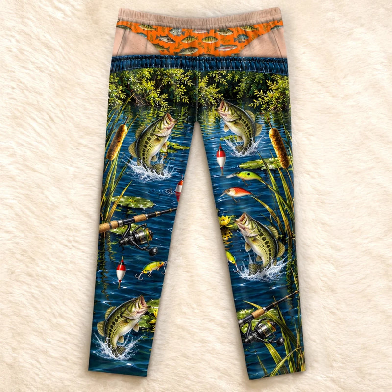 Custom Funny Bass Fishing Gifts For Men - Personalized Pajama Pants