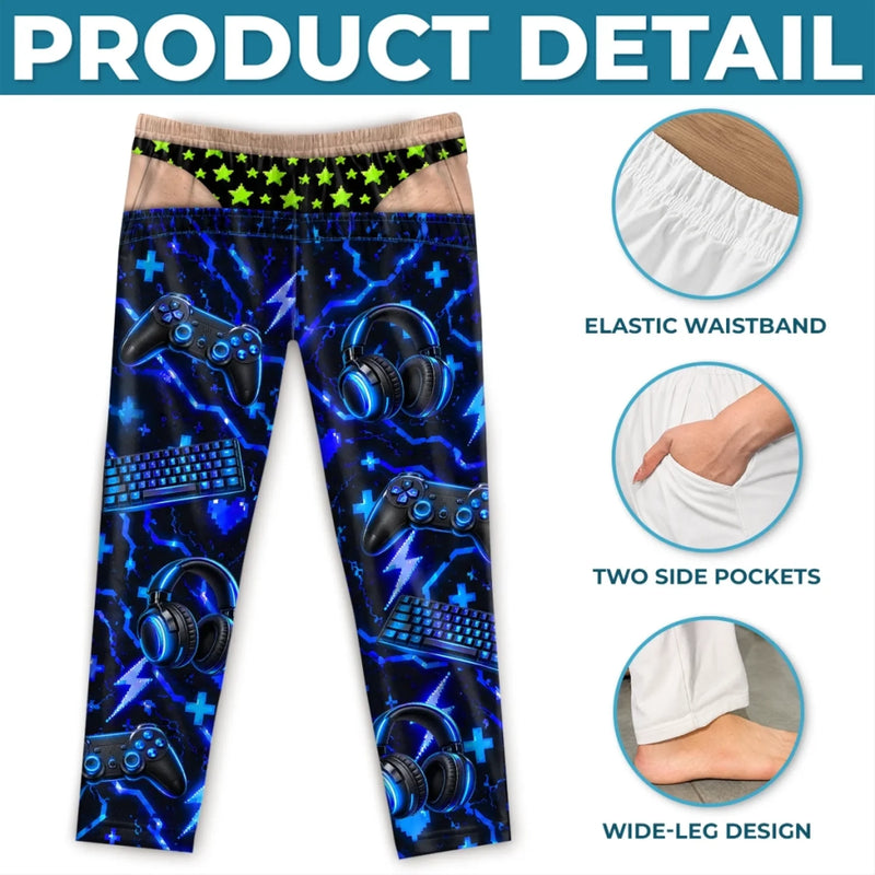 Custom Skin Color Funny Gaming Gifts For Gamers - Personalized Pajamas Pants