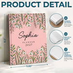 Custom Name Birth Month Flower Planner 2027 Gifts For Women - Personalized Hardcover Journal