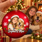 Custom Photo Christmas Keepsake Gifts For Family, Couples, Pet Lovers - Personalized Full Wrap Ball Ornament