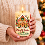 Custom Family Name Santa Christmas Decor - Personalized LED Candle Light