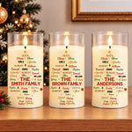 Custom Family Names Christmas Decor Gifts For Mom, Dad, Brother, Sister - Personalized LED Candle Light